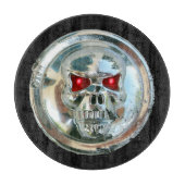 CHROME SKULL IN SCHWARZ SCHNEIDEBRETT (Vorderseite)