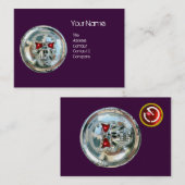 CHROME SKULL LILA UND ROT RUBY MONOGRAM VISITENKARTE (Vorne/Hinten)