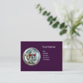 CHROME SKULL LILA UND ROT RUBY MONOGRAM VISITENKARTE (Stehend Vorderseite)