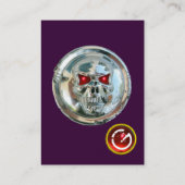 CHROME SKULL LILA UND ROT RUBY MONOGRAM VISITENKARTE (Rückseite)