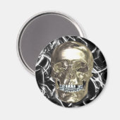 Chrome Skull Magnet (Vorderseite/Rückseite)