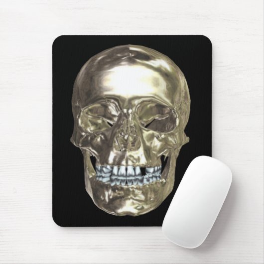 Chrome Skull Mouse Pad Mousepad (Mit Mouse)