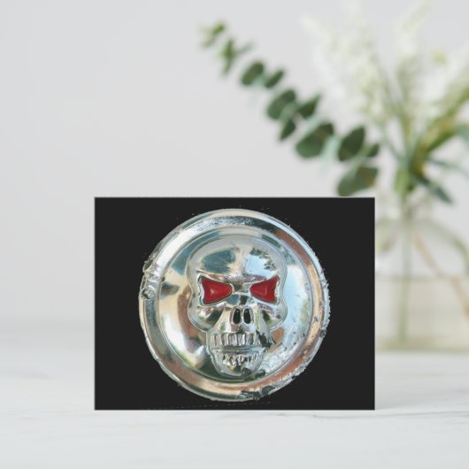 CHROME SKULL POSTKARTE (Stehend Vorderseite)
