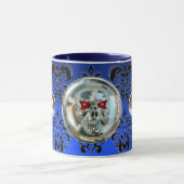 CHROME SKULL RIDERS NACHT BLUE BLACK DAMASK TASSE (Zentrum)