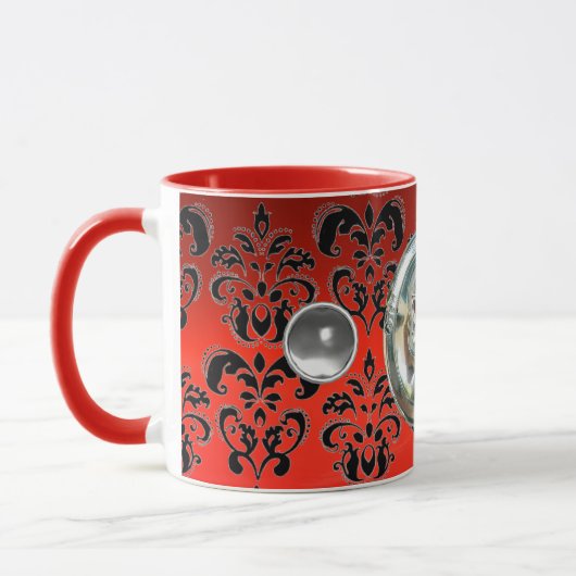 CHROME SKULL RIDERS RED BLACK DAMASK , Ruby Tasse (Links)