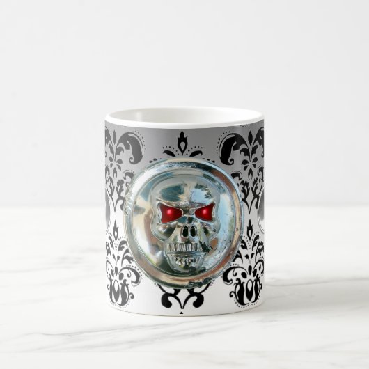CHROME SKULL RIDERS WHITE BLACK DAMASK KAFFEETASSE (Mittel)