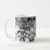 CHROME SKULL RIDERS WHITE BLACK DAMASK KAFFEETASSE (Links)