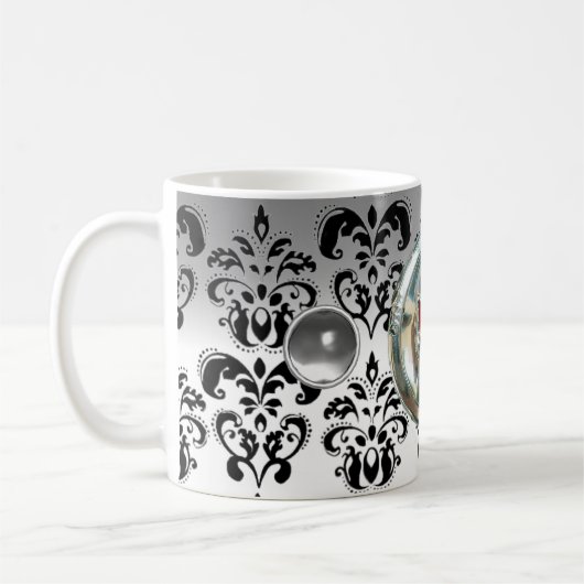 CHROME SKULL RIDERS WHITE BLACK DAMASK KAFFEETASSE (Links)