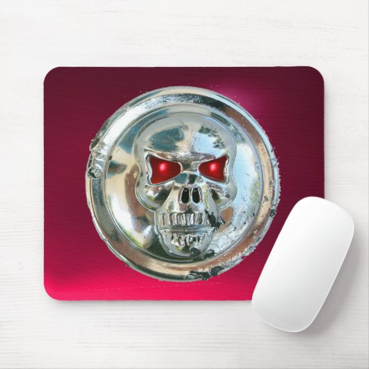 CHROME SKULL, Rosa Ruby Mousepad (Mit Mouse)