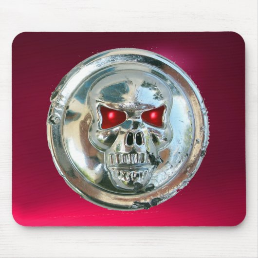 CHROME SKULL, Rosa Ruby Mousepad (Vorne)