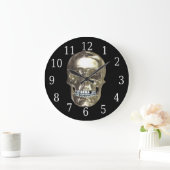 Chrome Skull Round Clock Große Wanduhr (Zuhause)