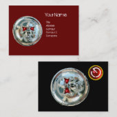 CHROME SKULL SCHWARZ UND ROT RUBY MONOGRAM VISITENKARTE (Vorne/Hinten)