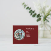CHROME SKULL SCHWARZ UND ROT RUBY MONOGRAM VISITENKARTE (Stehend Vorderseite)