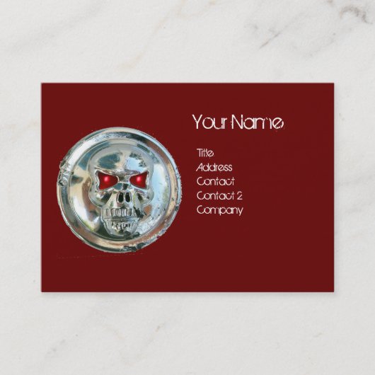 CHROME SKULL SCHWARZ UND ROT RUBY MONOGRAM VISITENKARTE (Vorderseite)