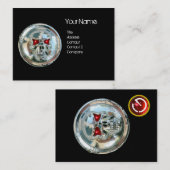 CHROME SKULL SCHWARZ UND ROT RUBY MONOGRAM VISITENKARTE (Vorne/Hinten)