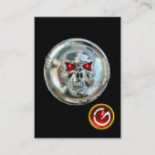 CHROME SKULL SCHWARZ UND ROT RUBY MONOGRAM VISITENKARTE (Rückseite)