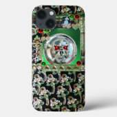 CHROME SKULL , SCHWARZE GRÜNE ROTE JADE GEM STEINE Case-Mate iPhone HÜLLE (Rückseite)