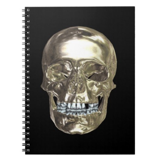 Chrome Skull Spiral Notebook Notizblock (Vorderseite)