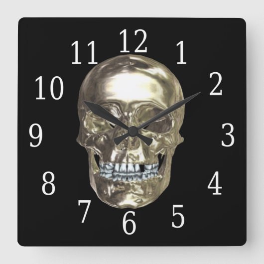 Chrome Skull Square Uhr (Vorderseite)