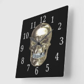 Chrome Skull Square Uhr (Winkel)