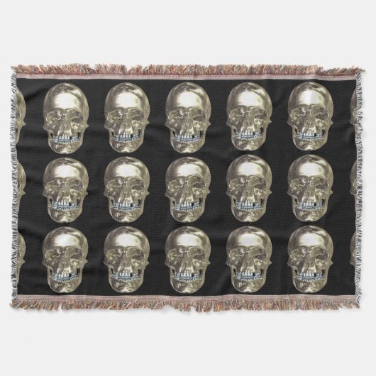 Chrome Skull Throw Blanket Decke (Vorderseite)