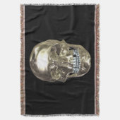 Chrome Skull Throw Blanket Decke (Vorderseite Vertikal)