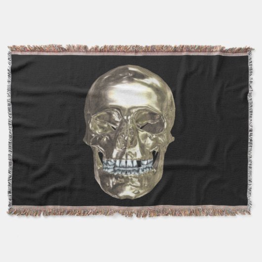 Chrome Skull Throw Blanket Decke (Vorderseite)