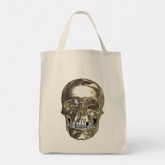 Chrome Skull Tote Bag Tragetasche (Rückseite)