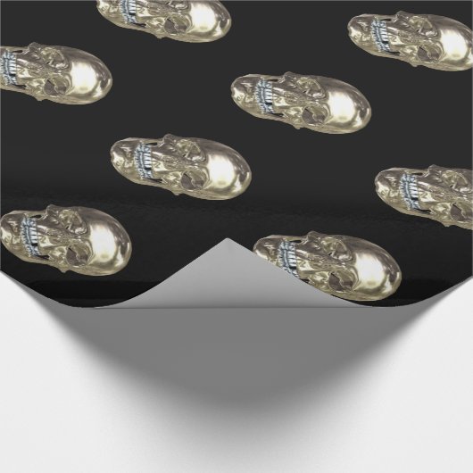 Chrome Skull Wrapping Paper Geschenkpapier (Ecke)