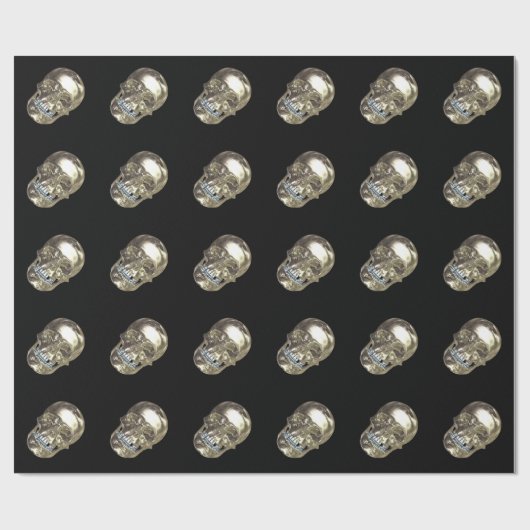 Chrome Skull Wrapping Paper Geschenkpapier (Flach)