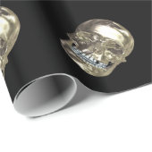 Chrome Skull Wrapping Paper Geschenkpapier (Rolleneckpunkt)