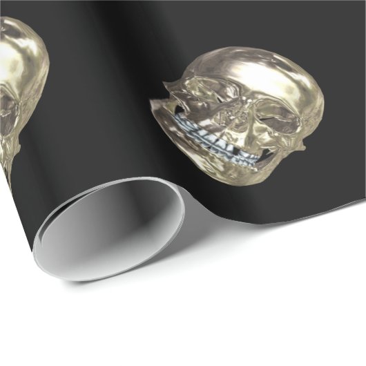 Chrome Skull Wrapping Paper Geschenkpapier (Rolleneckpunkt)