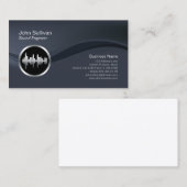 Chrome Soundwave Icon Sound Engineer Business Card Visitenkarte (Vorne/Hinten)
