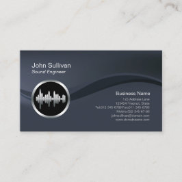 Chrome Soundwave Icon Sound Engineer Business Card Visitenkarte