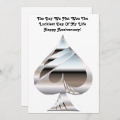 Chrome Spades Anniversary Card Feiertagskarte (Vorne/Hinten)