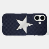 Chrome Star auf Carbon Fibre Print Case-Mate iPhone Hülle (Rückseite (Horizontal))