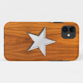 Chrome Star auf Teak Veneer Print Case-Mate iPhone Hülle (Rückseite (Horizontal))