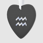 Chrome Style Aquarius Zodiac Sign auf Schlange Dek Ornament (Vorderseite)