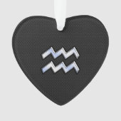 Chrome Style Aquarius Zodiac Sign auf Schlange Dek Ornament (Vorderseite)