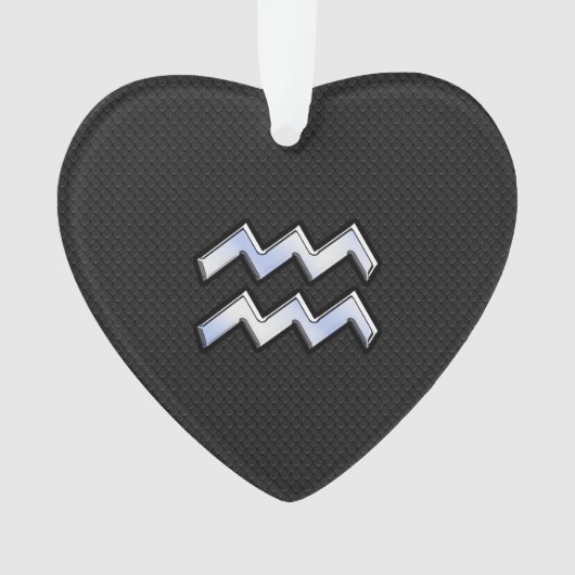 Chrome Style Aquarius Zodiac Sign auf Schlange Dek Ornament (Vorderseite)