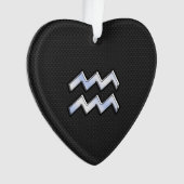 Chrome Style Aquarius Zodiac Sign auf Schlange Dek Ornament (Vorderseite)