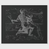 Chrome Style Aquarius Zodiac Symbol auf Hevelius Geschenkpapier (Flach)