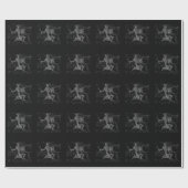 Chrome Style Aquarius Zodiac Symbol auf Hevelius Geschenkpapier (Flach)