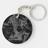 Chrome Style Aquarius Zodiac Symbol auf Hevelius Schlüsselanhänger (Rückseite)