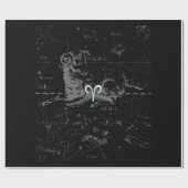 Chrome Style Aries Zodiac Sign auf Hevelius Geschenkpapier (Flach)