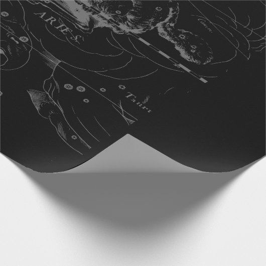Chrome Style Aries Zodiac Sign auf Hevelius Geschenkpapier (Ecke)