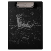 Chrome Style Aries Zodiac Sign auf Hevelius Klemmbrett (Vorderseite)