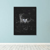 Chrome Style Aries Zodiac Sign auf Hevelius Leinwanddruck (Insitu (Holzboden))
