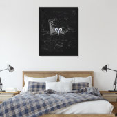 Chrome Style Aries Zodiac Sign auf Hevelius Leinwanddruck (Insitu (Schlafzimmer))