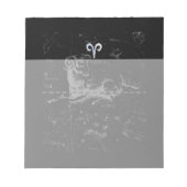 Chrome Style Aries Zodiac Sign auf Hevelius Notizblock (Vorderseite)